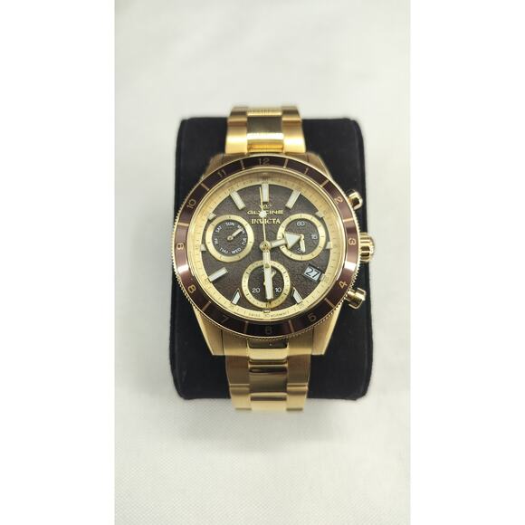 GLYCINE x INVICTA Men's Watch Quartz 5 Elements Gold - Picture 4 of 14